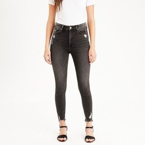 Vervet 31 Skinny Jeans Faded Black Women’s High Rise Distressed Tiny Flaw